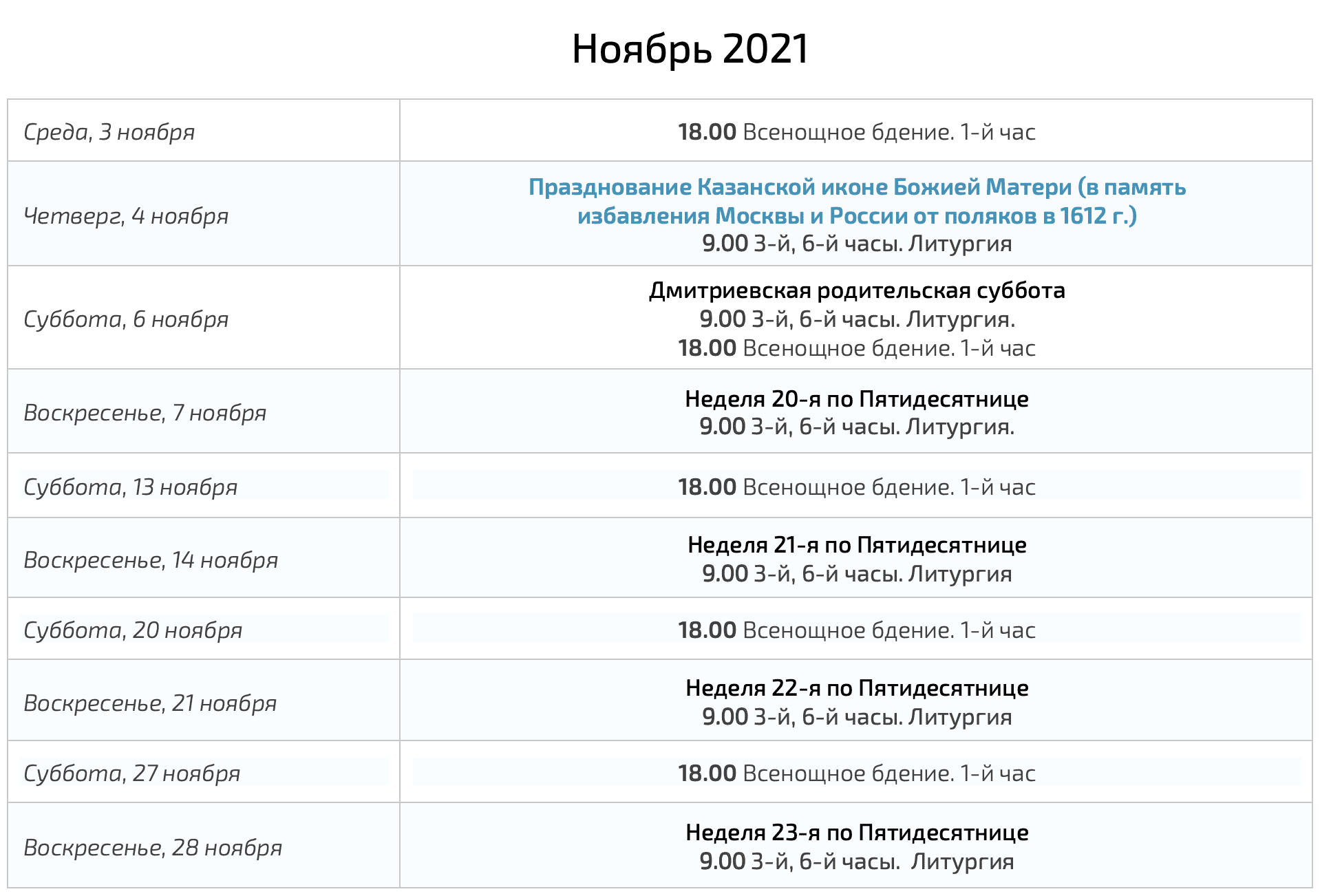 храм в николо урюпино расписание богослужений